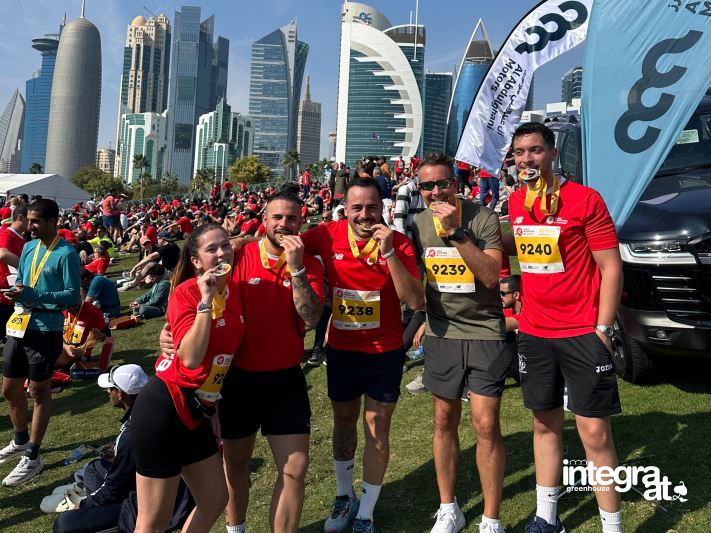 The team at the Ooredoo Marathon 2025 in Doha!