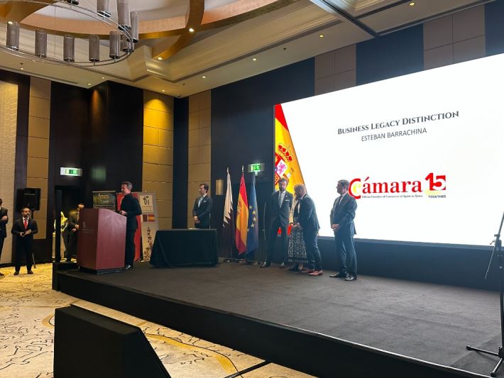 A Special Recognition for our CEO, Esteban Barrachina, at the Spanish Chamber of Commerce 15th Anniversary in Qatar.
